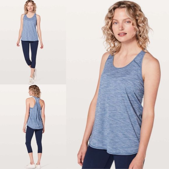 lululemon athletica Tops - Lululemon Women's Essential Yoga Tank Top Shirt Size 2 Heathered Brilliant Blue